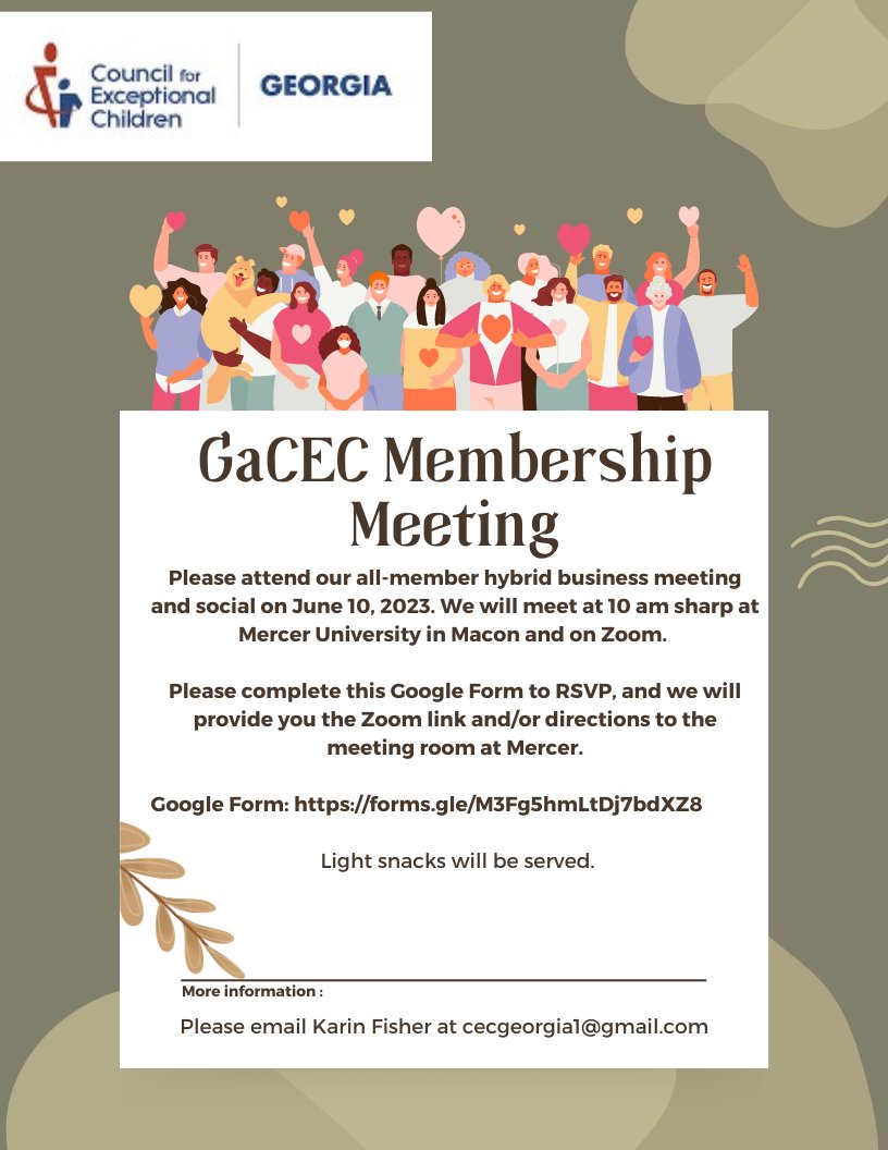 Please join us for our Membership meeting.  Find out what the Executive Board has been up to this year. Great updates...we hope you will join us.