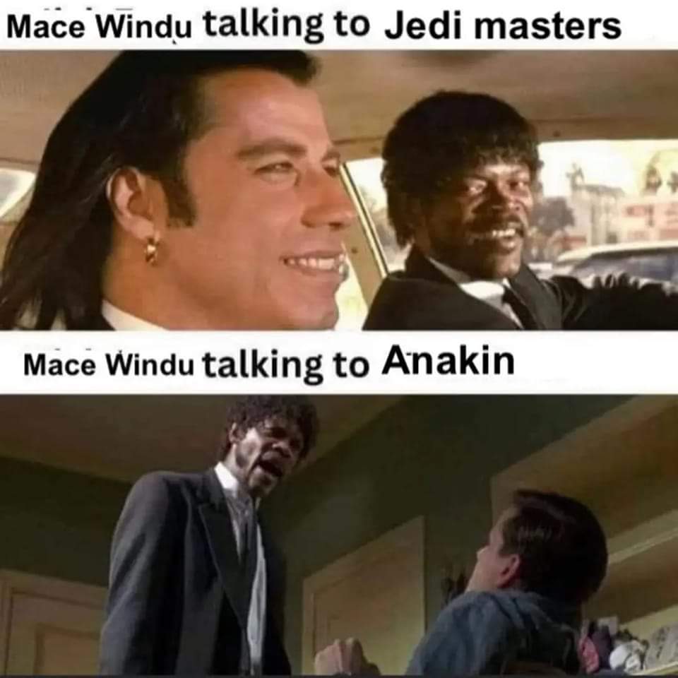 Facts right here! Mace is the worst. Haha. Obi Wan Gave Up too early! He's overly critical, he never listens, he doesn't understand...

Don't know who to credit meme too. But amazing. #DeltaSquad #StarWars
@The_BatChannel @orcnbeans14 @TheSavageBat81
@SkiiwalkerTweet @batdan350