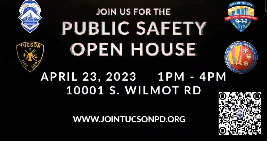 Tucson_Police's tweet photo. Join us this Saturday! We'll have 7 different information sessions to talk about the various career paths available at the city of Tucson! Follow the QR code for more information. https://t.co/D9SwWuELpa