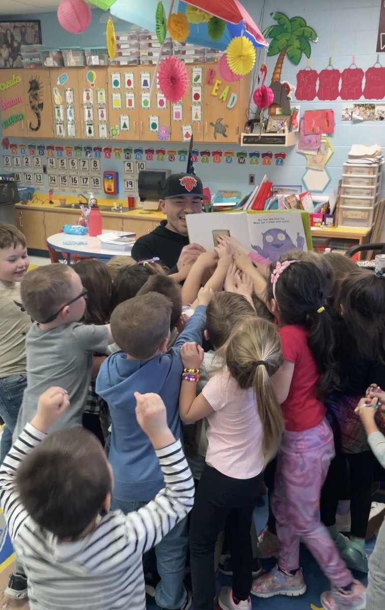 mrs_pre's tweet image. Parents are their child’s first and forever teachers!  Our mystery reader today had the class jumping with excitement over his book selection! #wiproud @OquenockWI #dontpressthebutton
