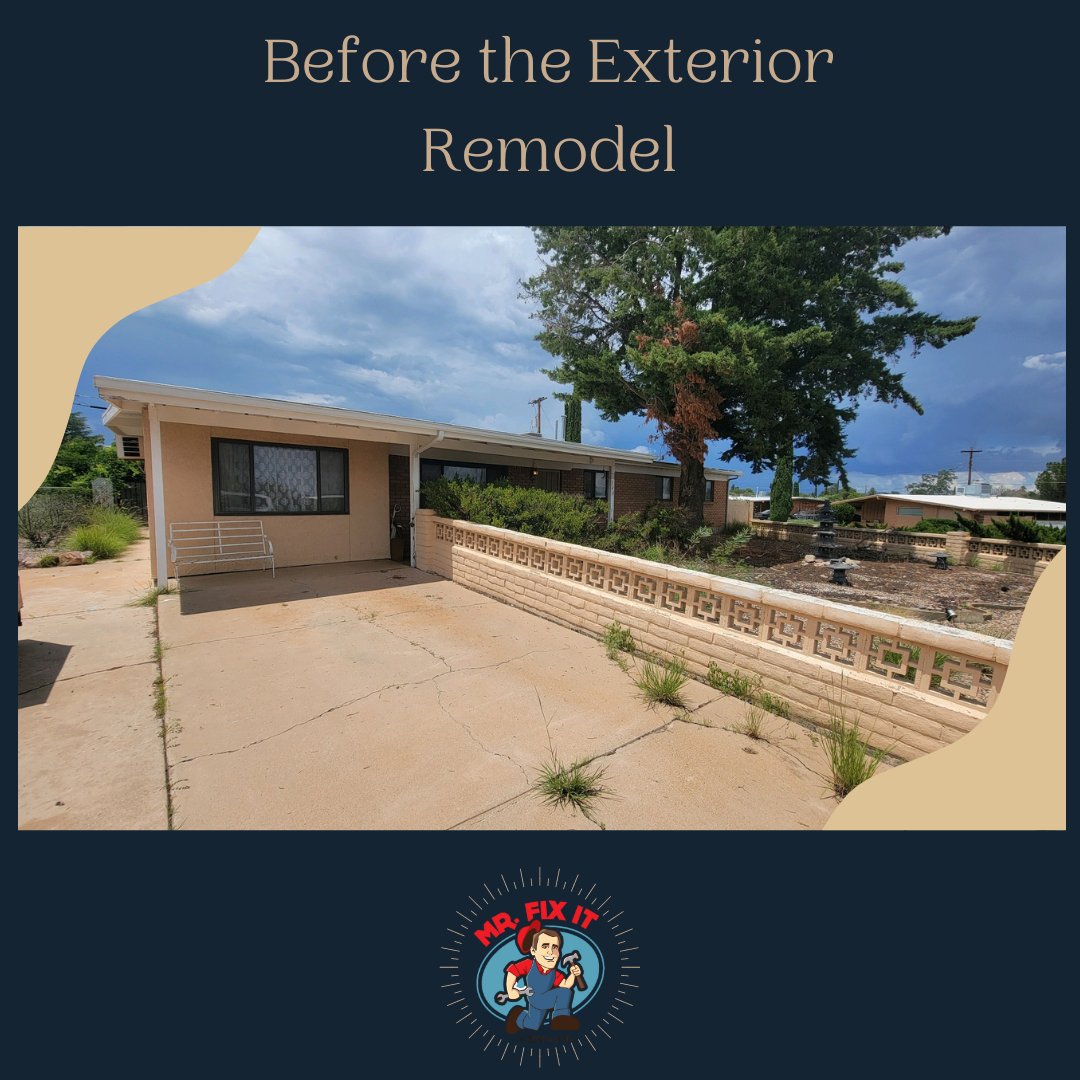 SVMrFixIt's tweet photo. On Transformation Tuesday - here is a before and after of a recent remodel we completed.   #mrfixitsv #generalcontractor #transformationtuesday #exteriorpaint #remodeledhome #sierravistaaz #cochisecounty https://t.co/0plPCGvsAZ