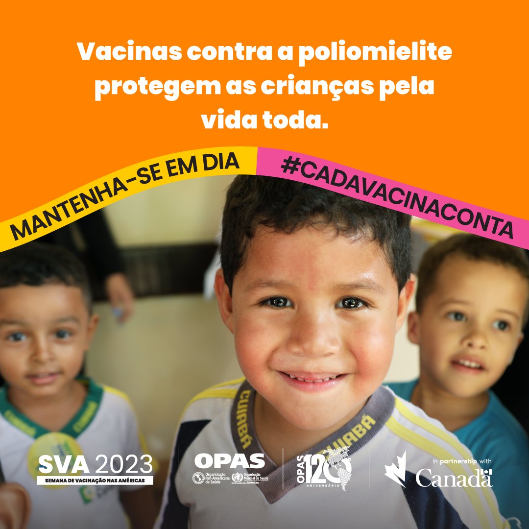 OPASOMSBrasil's tweet photo. Quando uma criança está totalmente imunizada contra a poliomielite, ela está protegida para toda a vida contra paralisia, doenças graves e morte. 🛡️👧🏾👦🏻

Mantenha-se em dia #CadaVacinaConta

ℹ️ Semana de Vacinação nas Américas 2023: https://t.co/3AeEOszCHK

#SVA2023 https://t.co/xh2Z5RWevX