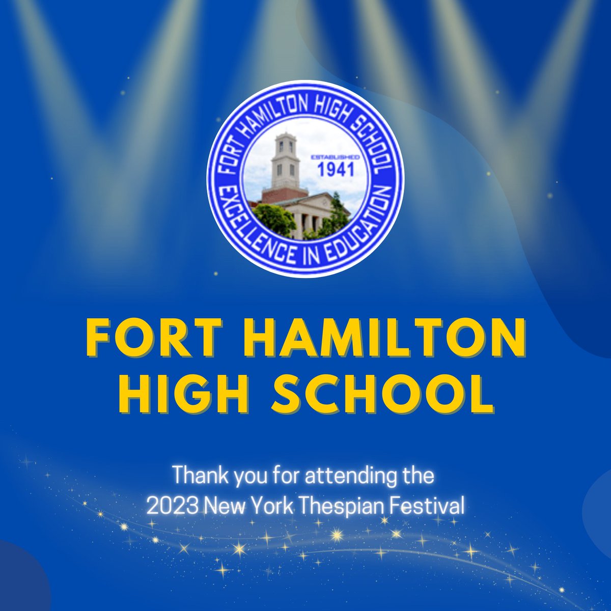Thank you Fort Hamilton High School for joining us at the 2023 New York Thespian Festival! 🎭 We're excited to see you there! ☺️ 

<a href="/FortHamiltonBK/">Fort Hamilton HS</a> #newyorkthespians #nythespians #thespiansociety #thespians #thespian #thespy #NYThespianFestival2023