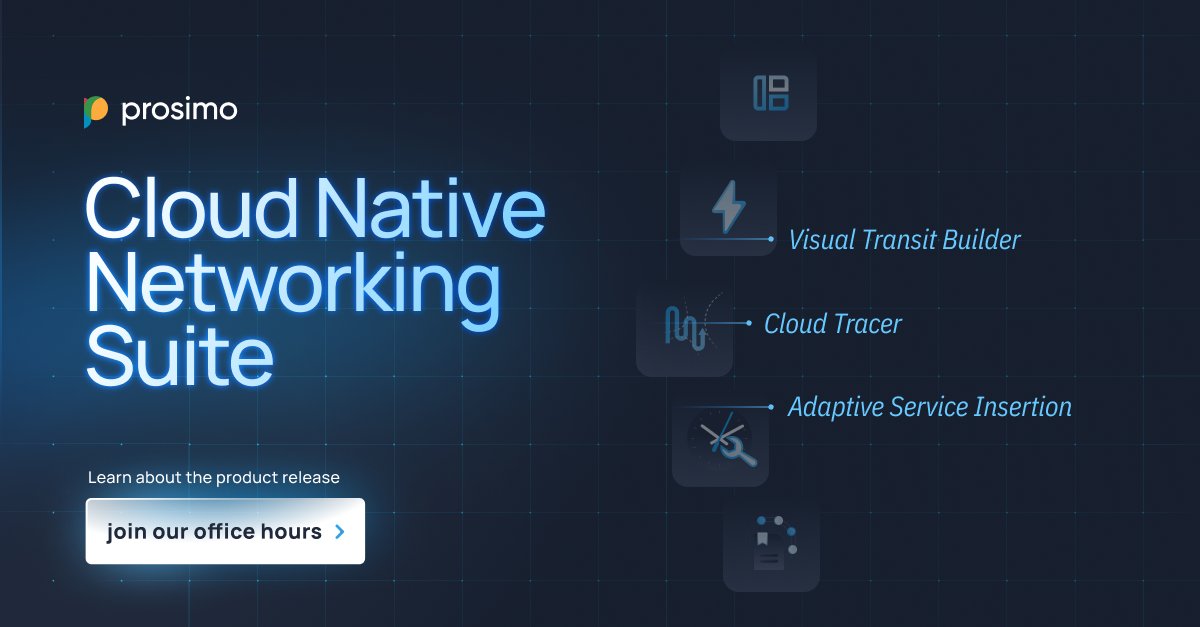 ICYMI // Our team at Prosimo is proud to share our new Cloud Native Networking Suite!

Sign-up for our office hours on Fri, 4/21 at 10am PST to learn more &amp; see a live demo with our product leaders: bit.ly/416gSsm #cloudnative #cloudnetworking #multicloud #MCN