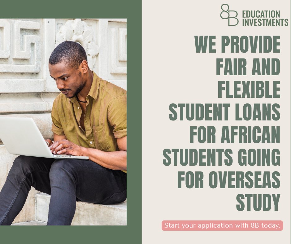 With 8B Education Investments, our student loans provide African students with the resources they need to succeed in their academic pursuits overseas. Know more! ---&gt; ow.ly/pcpO50NkBQ9

#StudyAbroad #AfricaStudyAbroad #StudyAbroadLife #StudentFinance