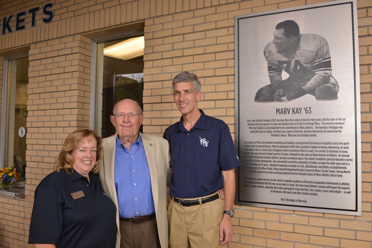 coschoolofmines's tweet photo. Marv Kay, the Mines and City of Golden icon, passed away April 19, 2023, at age 84. He spent a lifetime as a student-athlete, coach, administrator, and professor at Mines. He will be honored with a public memorial at Marv Kay Stadium, date TBA. 
Read more: https://t.co/kW7GcdpPO1 https://t.co/w4Hhnn7GgS