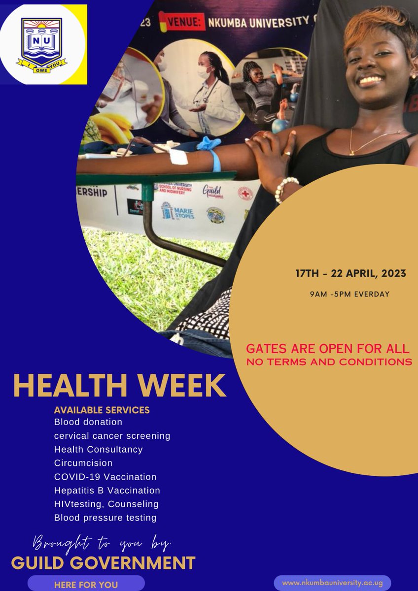 Nash_Onji's tweet photo. Time and health are two precious assets that we don't recognize and appreciate until they have been depleted. 

But now that we have time,  please pass by Nkumba University and have a one-on-one with the health experts. https://t.co/gvzYoM0aPp