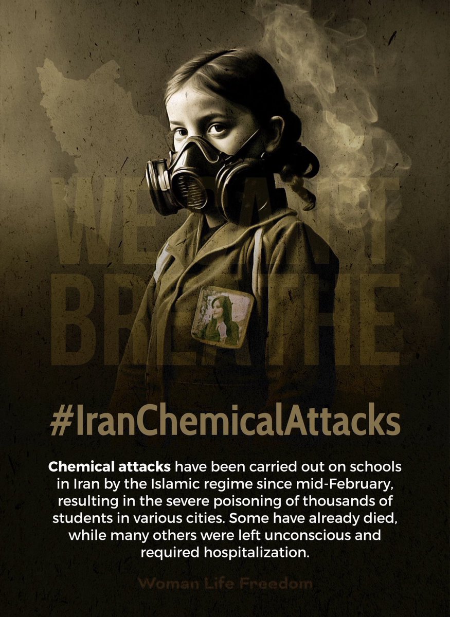 More than 900 chemical attacks have been launched on schools since Nov 2022 by #IRGCterrorists, in Iran.
This attacked was ordered by Islamic republic supreme leader.
<a href="/OPCW/">OPCW</a> Make the regime accountable.<a href="/UK_OPCW/">UK Delegation to the OPCW</a> We need these attacks to be investigated.
#IranChemicalAttacks