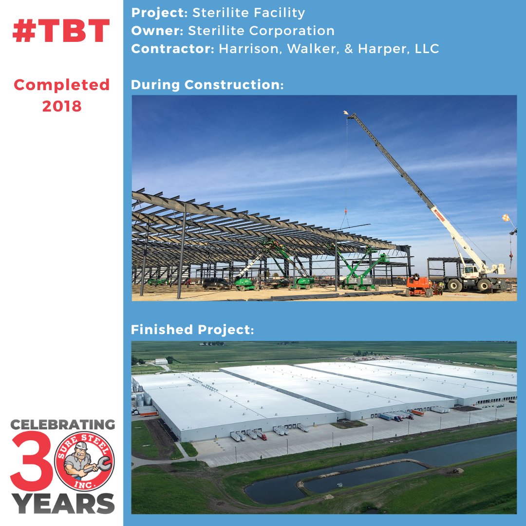 suresteel's tweet photo. Happy Thursday! Today, we're highlighting our Sterilite project. We worked with Harrison, Walker &amp; Harper, LLC to complete this 2.5M SF structure in 2018. #TBT #Throwback #Sure30 @Harper1887 @Sterilite_Corp https://t.co/md3LSK6IQq