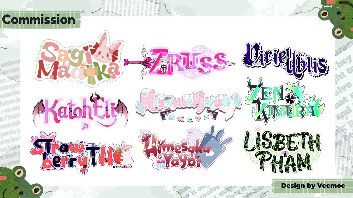 VeeMoe36's tweet photo. VTUBER LOGO COMMISSIONοΏ½οΏ½οΏ½- commercial price : 15$-20$ - 2- 4 days - Logo included : transparent logo + PSD - Receive payment via paypal Dm for more details π· #Vtuber #LogoCommissions #VtubersEN #VTuberAssets #VTuberVN #Vtuberlogo #VtuberDebut #vtubercommissions #PreVtuber https://t.co/qu0Si7ilnw