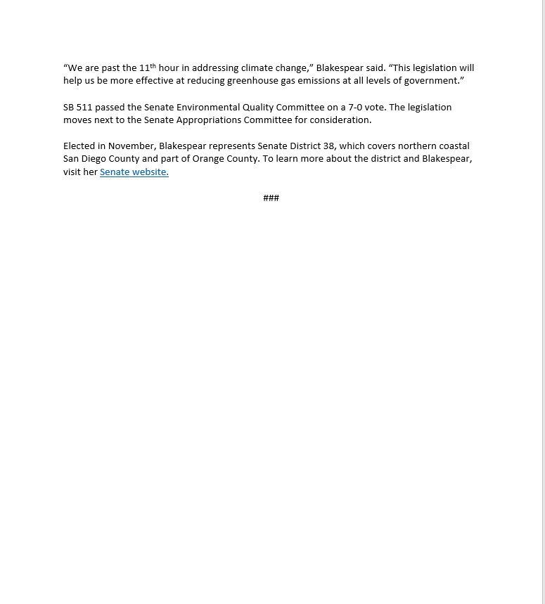 SenBlakespear's tweet photo. Excited to report that my bill to create an inventory of greenhouse gas emissions for cities and counties has passed the Sen Environmental Quality Committee! #SB511 will help local governments track and reduce their emissions. @CASenateDems @BenAllenCA @CivicWellorg @CCCounty https://t.co/mTn00Ecl9N