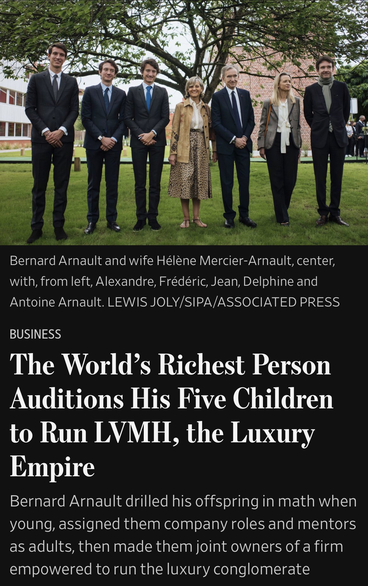 World's richest person auditions his children to run his luxury