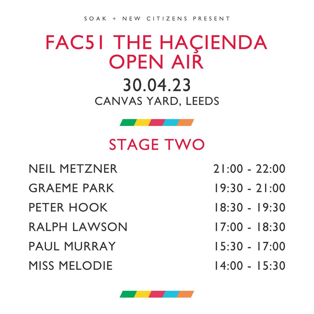 Set Times and second stage announcement for <a href="/SoakEvents/">Soak</a> <a href="/Fac51hacienda/">FAC51 The Haçienda</a> 30th April w\ <a href="/djrogersanchez/">Roger Sanchez</a> <a href="/djtoddterry/">Todd Terry</a> <a href="/blucu/">Dr. Pepper LaBeija</a> @DJPAULETTE <a href="/DimitriParis/">Dimitri From Paris</a> <a href="/djgregwilson/">Greg Wilson</a> <a href="/Ralph2020Vision/">Ralph Lawson</a> <a href="/peterhook/">Peter Hook</a> final tickets <a href="/skiddle/">Skiddle</a>