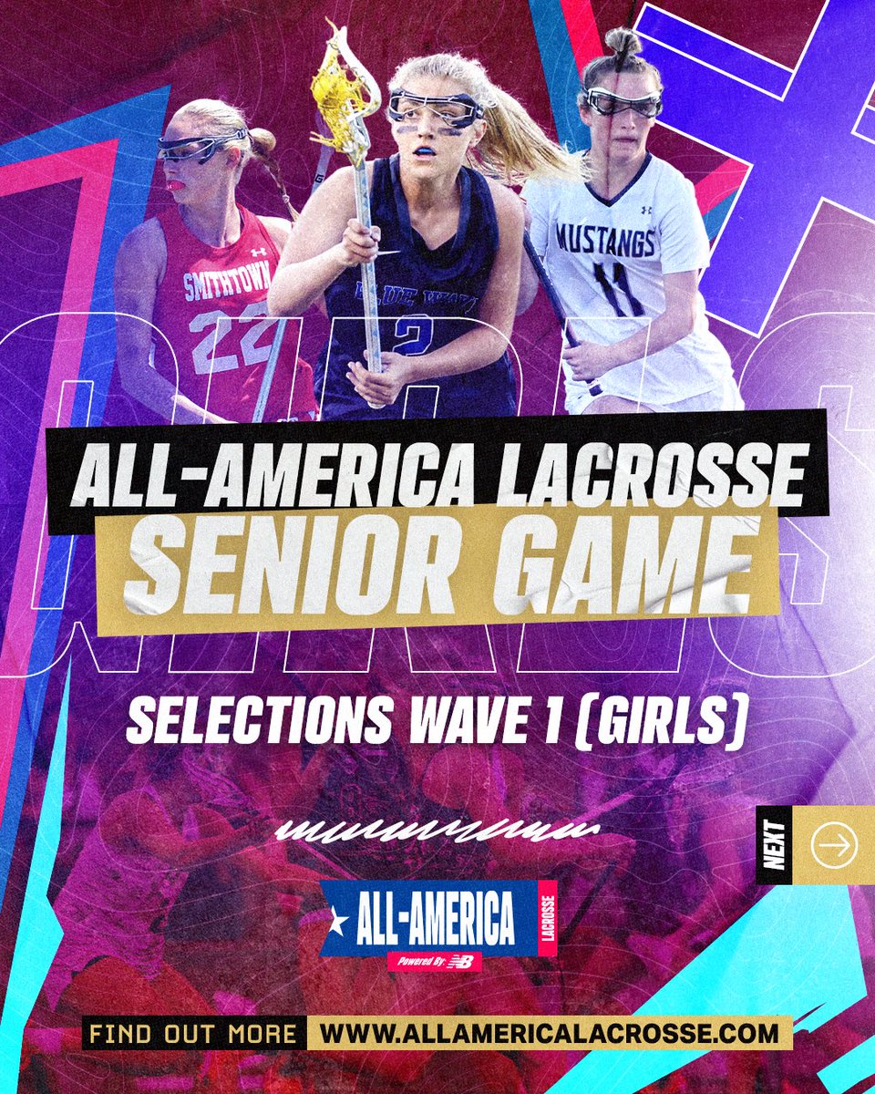 CSELax's tweet photo. Introducing WAVE 1 of the Girls All-America Lacrosse Senior Game 🇺🇸🥍 Congratulations on your amazing accomplishment! #allamericalax 

Full Press Release: https://t.co/34KdaB8GMB https://t.co/uQMCmkXtdS