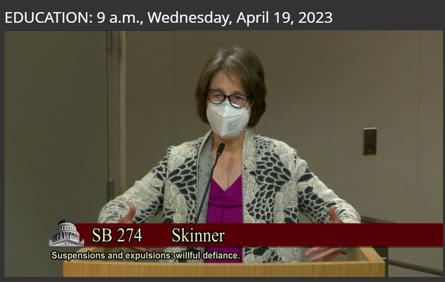 Excellent! The Senate Education Committee today unanimously approved #caleg #SB274 #KeepKidsinSchool. SB 274 will eliminate school suspensions in grades K-12 for low-level behavior issues called 'willful defiance.' Such suspensions disproportionately target Black &amp; Brown students