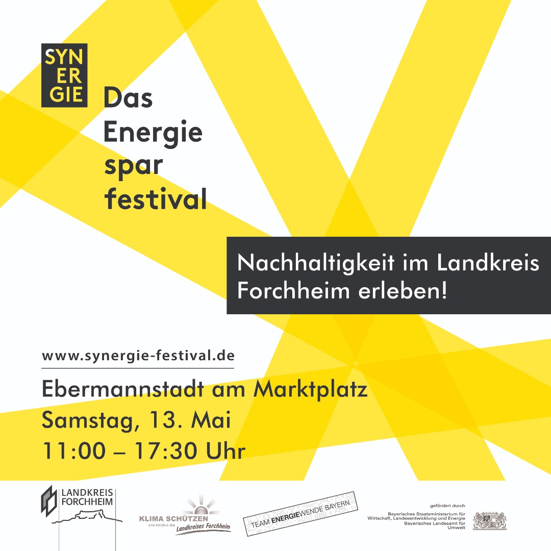 ForchheimEka's tweet photo. Save the date! 👇
Am 13. Mai, dreht sich in Ebermannstadt von 11 bis 17.30 Uhr alles um die Themen Nachhaltigkeit und Energie. Von Mobilität über Ernährung bis hin zu Erneuerbaren Energien wird die bunte Vielfalt der nachhaltigen Transformation auf dem Festival vertreten sein.🌿 https://t.co/iUsUYxOQqL