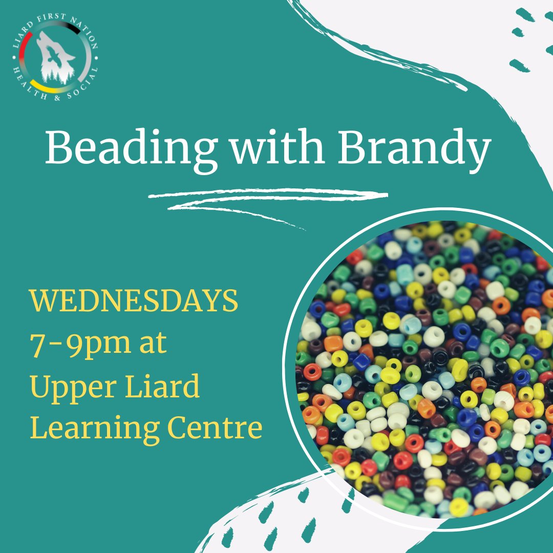 Liard_FN's tweet photo. Come join us tonight for Beading with Brandy! We are hosting beading at Upper Liard on Wednesday nights from 7-9pm.

#Beading #Yukon #LiardFirstNation #TraditionalKnowledge https://t.co/xzJE7cxAc8