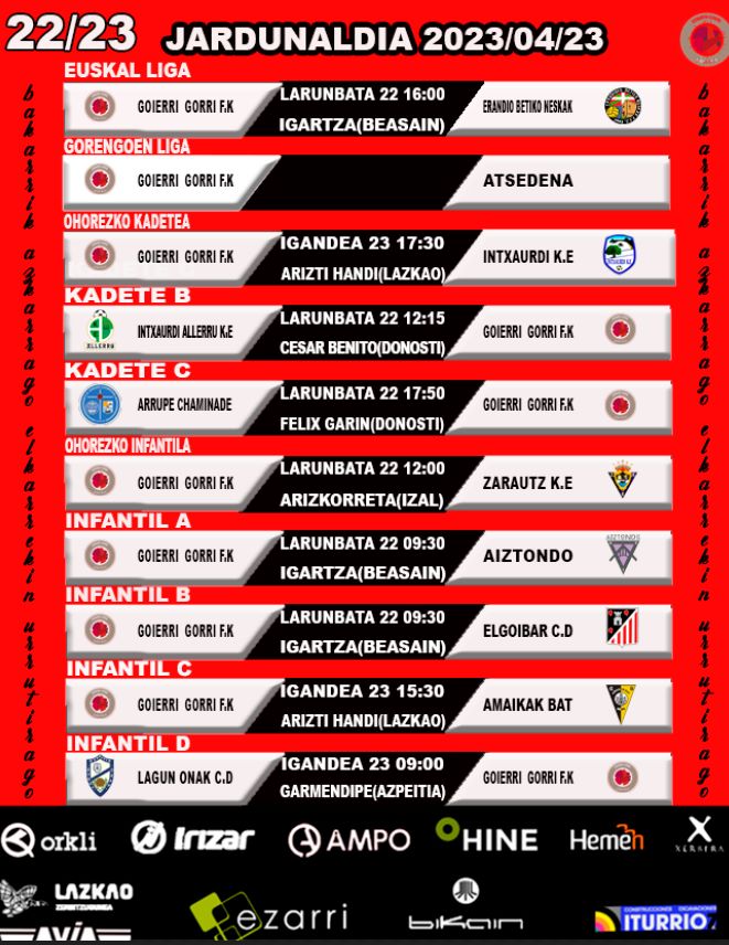 #partiduak 
#futbola 
#goierri 
#Gorri 
#neskak 
#jardunaldia
#autobusak