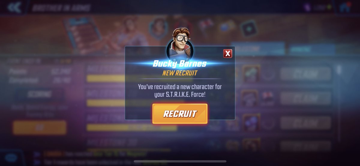 KingLugash's tweet photo. Welcome three new folx to my squad: Bucky Barnes, Union Jack, and (finally) Black Bolt!  Now 222 characters total!  
  #MarvelStrikeForce #MarvelSF @MarvelStrikeF https://t.co/CJft4xzw9c