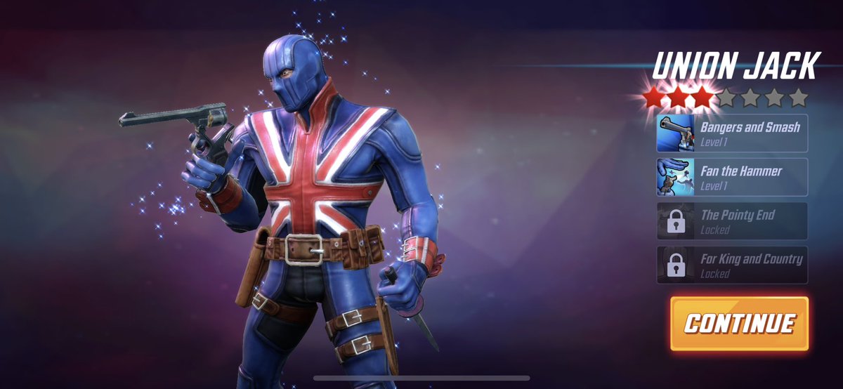 KingLugash's tweet photo. Welcome three new folx to my squad: Bucky Barnes, Union Jack, and (finally) Black Bolt!  Now 222 characters total!  
  #MarvelStrikeForce #MarvelSF @MarvelStrikeF https://t.co/CJft4xzw9c