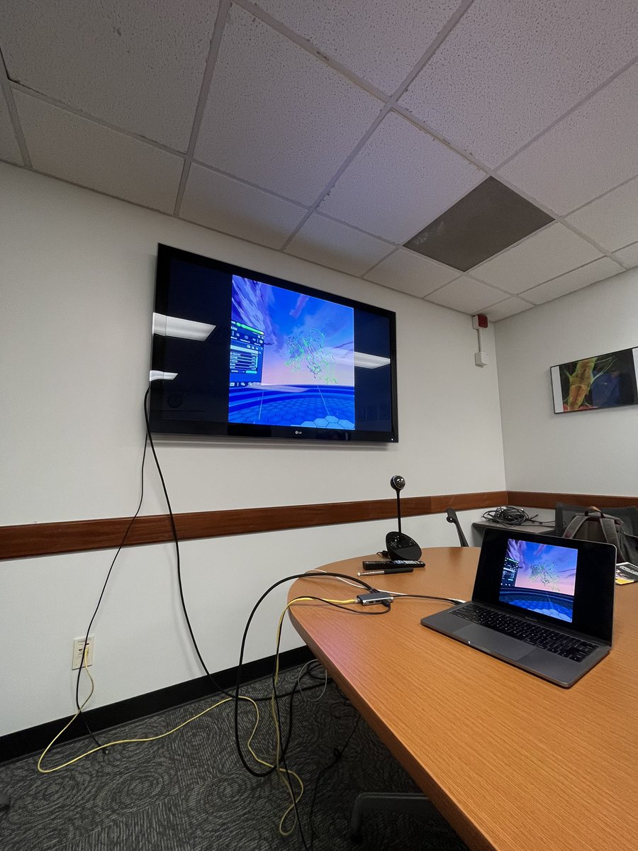 n_schnicker's tweet photo. Had fun hosting students from @loraschemistry and @kehrnal last week to explore biomolecules in #VR using @nanome_inc 🧬🦠
@PCF_uiowa @UIowaResearch 
Also thanks to @IowaBiochem for the #Iowa swag! https://t.co/tyKuBMqA1z