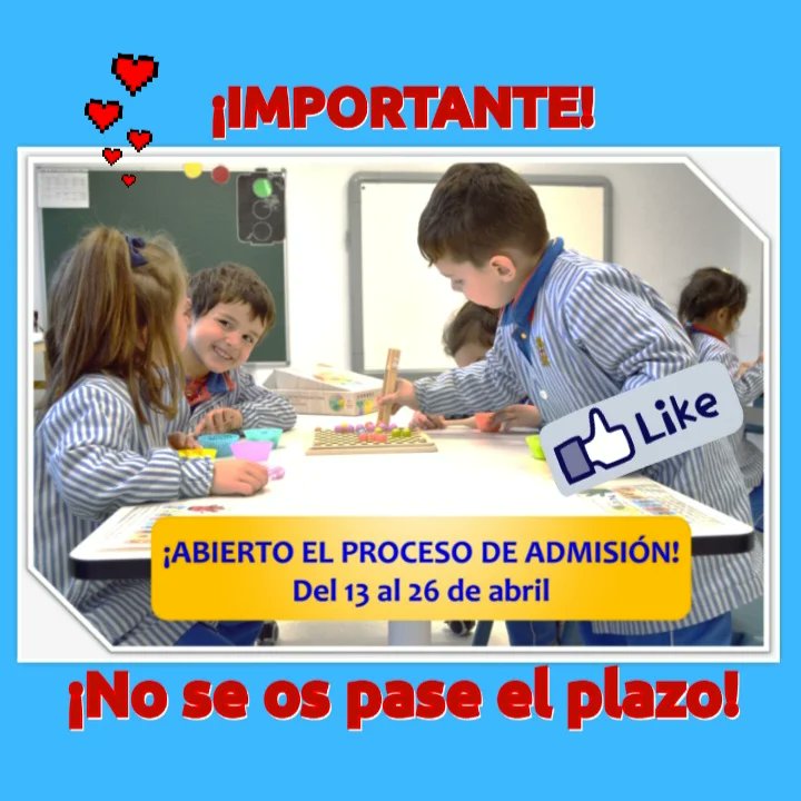 Os recordamos que desde el 13 de abril ya está abierto el proceso de admisión para los nuev@s alumn@s para el curso 2023-2024. ¡No se os olvide! #Trinitarias #Alcorcón