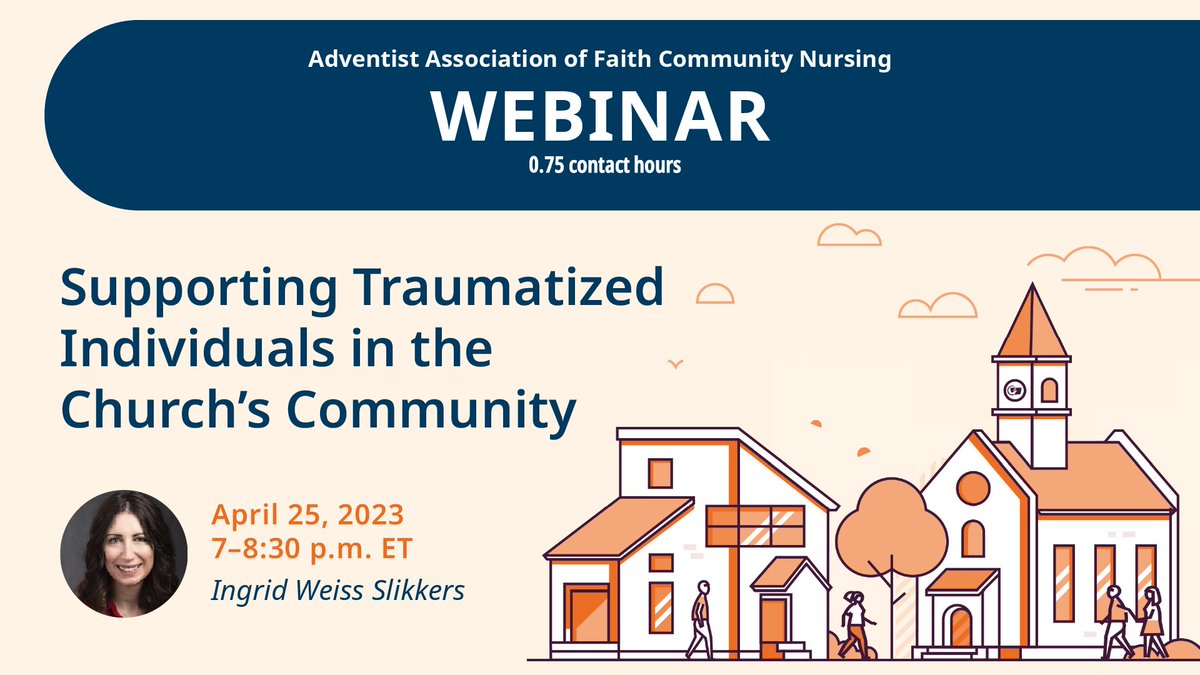 Join us on April 25, 2023, 7-8:30 pm ET, on the topic of supporting traumatized individuals in the church community with Ingrid Weiss Slikkers, Director of the International Center for Trauma Education &amp; Care. To learn more, click here:bit.ly/3A5ZdVH