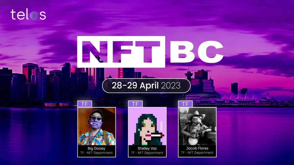 HelloTelos's tweet photo. Telos is going to @NFT__BC! If you're attending, make sure to connect with the Telos Foundation NFT Department as we explore the future of digital art and collectibles at the 2023 #NFTBC conference! 🤝🔥

🔗 https://t.co/lXR9ve1HTu https://t.co/BG3MjAt4fM