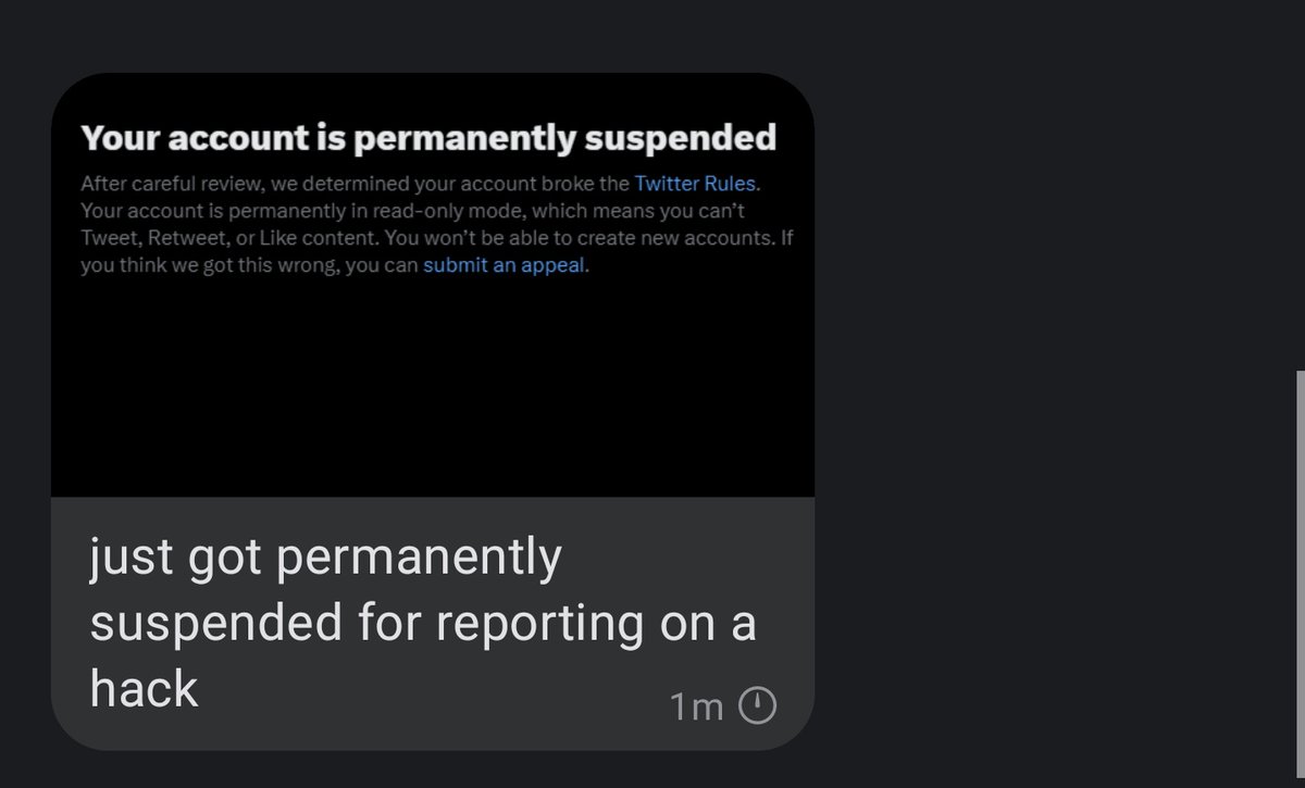 WOW: @dellcam has been suspended by Twitter after reporting about the hack of Matt Walsh's Twitter account