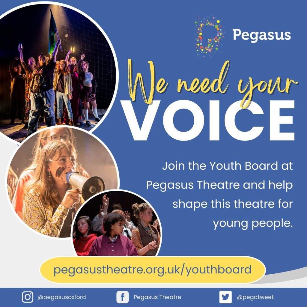 Are you aged 13-25? Do you want to make your voice heard? Join our Youth Board and help shape Pegasus’ future.

This opportunity is perfect for young people who have an interest in the arts or business, or have an interest in issues such as the environme… instagr.am/p/CrOviY4ojbf/