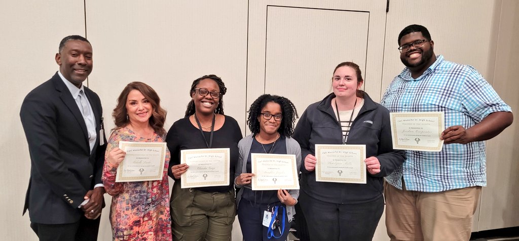 cwhs_springisd's tweet photo. Even though STAAR is beginning & teachers are preparing for the end of the year, we are still celebrating staff at our monthly faculty meetings!
Congratulations to Ms. Davila, Ms. Grays, Ms. A. Jagdeo, Ms. Mills & Mr. Carpenter @Bear_Carpenter.
@DrAlfredJames #NeverTooBusy https://t.co/RIyLRgZufT
