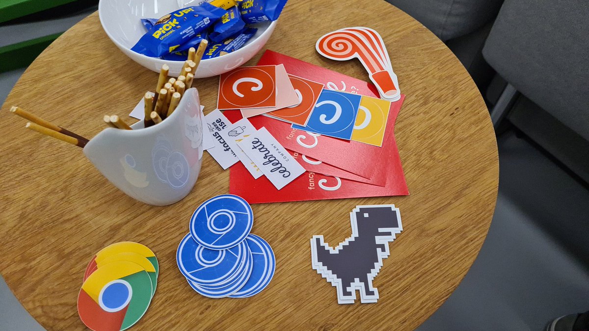 kirillinoz's tweet image. Joined the @FrontMuc meetup, snatched some Chrome dino stickers and listened to great talks.