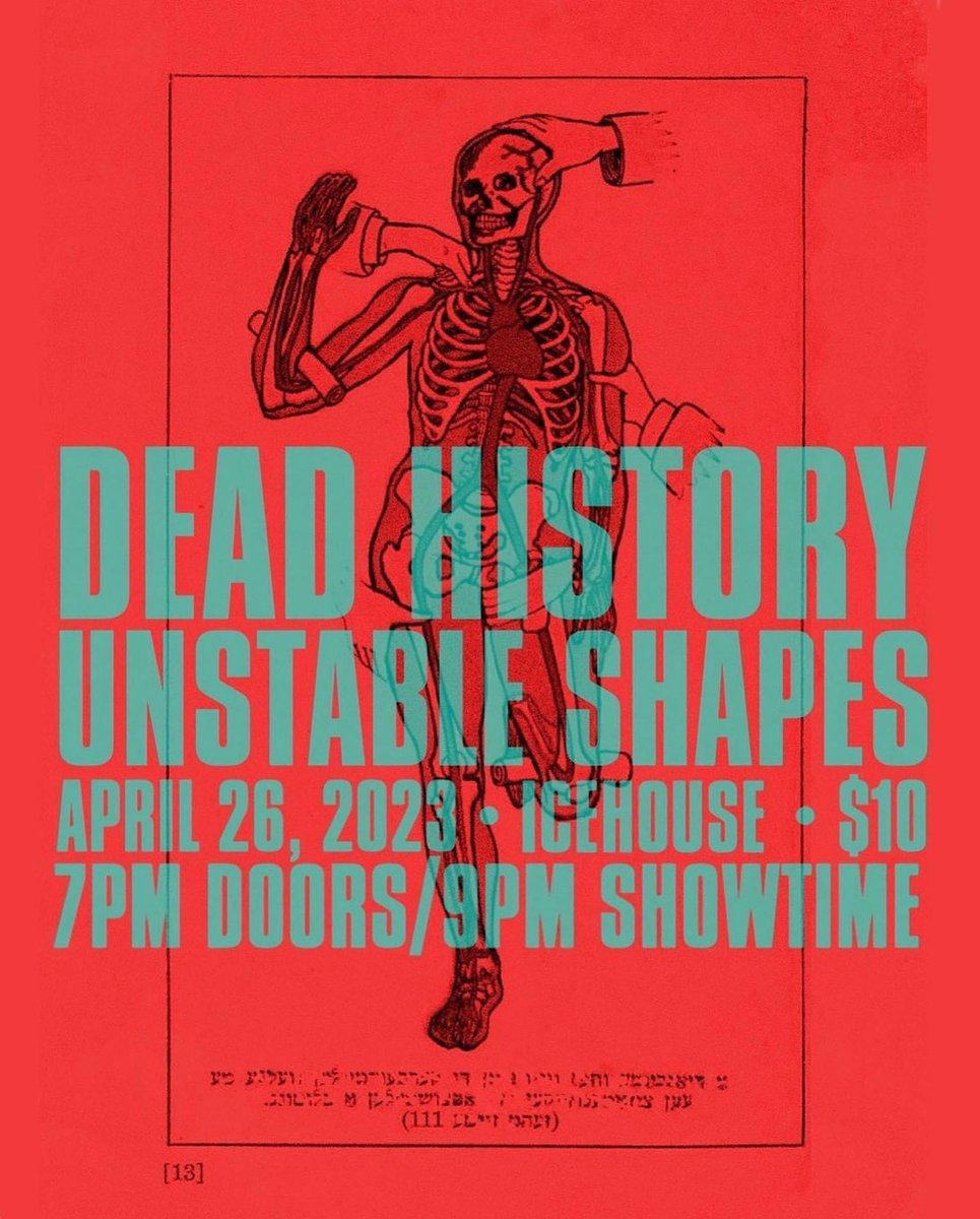 🚨 ONE WEEK AWAY 🚨

Excited to FINALLY play <a href="/icehousempls/">icehousempls</a> again on 4/26 with my dear buds in <a href="/deadhistoryband/">Dead History</a> + new pals in <a href="/unstableshapes/">unstableshapes</a>. 

Yeah, it’s a Wednesday. It’s only weird if you make it weird. (Let’s make it weird.) 🫠