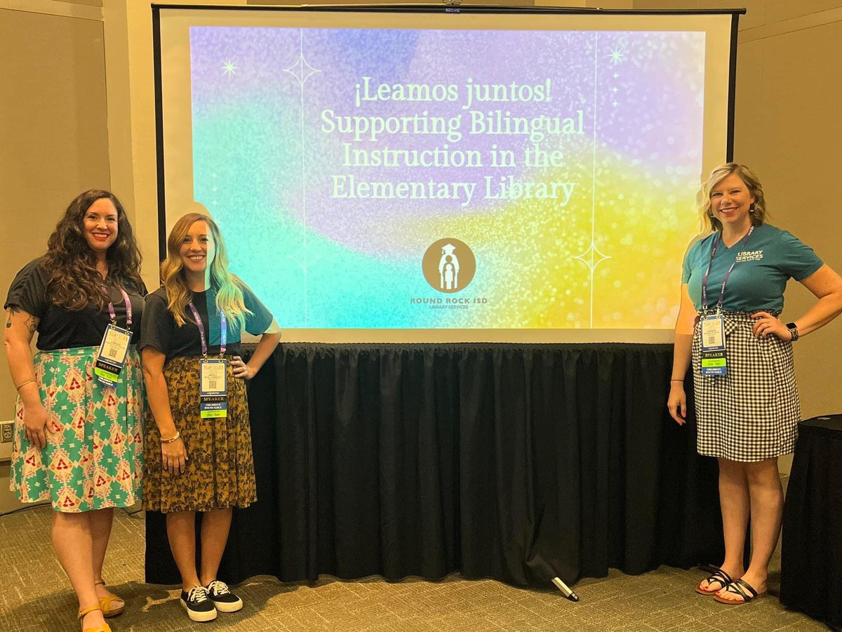 CRTxLA's tweet photo. ICYMI #txla23: Thanks to this trio of amazing librarians for their valuable presentation this morning on supporting bilingual instruction in the elementary library! 📚🤍 @TXLA @TxASL @SHoustonReads @Callison_lib @UHELibrary https://t.co/iZvYd1smhn