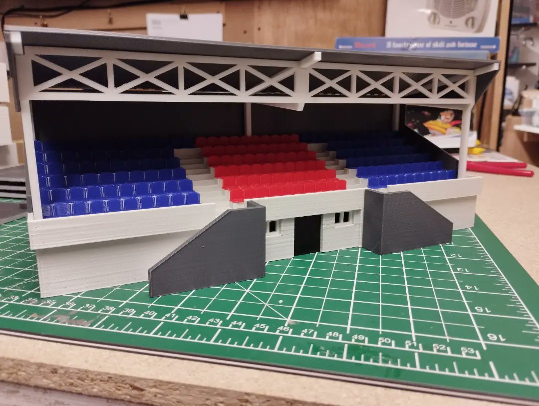 First one of this style of @subbuteomill Main Stands on its way to its new home. #subbuteostadium #subbuteocommunity #3dprinting #3dmodeling