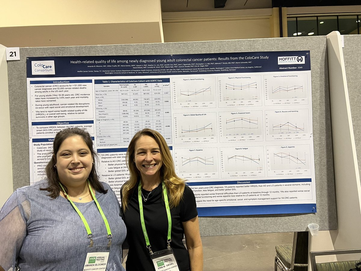 EMSiegelPhD's tweet photo. Amazing week of science, collaborations and seeing long time friends at #AACR23. Very proud of my two graduate student’s, Amanda Bloomer @abloomer116 and Gazelle Rouhani on their first AACR poster presentations. https://t.co/iN6SYnSXkC