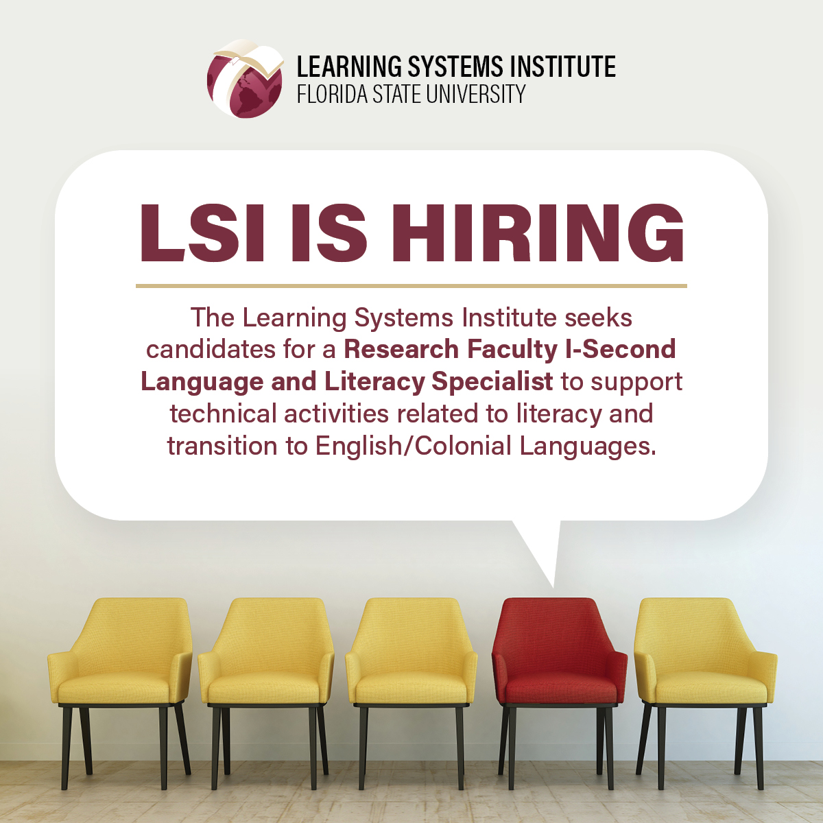 lsifsu's tweet photo. 🚨𝐏𝐎𝐒𝐈𝐓𝐈𝐎𝐍 𝐀𝐕𝐀𝐈𝐋𝐀𝐁𝐋𝐄🚨
Research Faculty I (Second Language Specialist), 12-month salaried position supporting our work in Rwanda and Malawi 

To apply, please visit https://t.co/fFi51wWS7R and search for Job 54502

At LSI, we are #InnovatingLearning worldwide https://t.co/6gVjTpoP3h