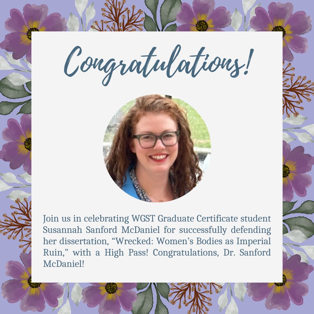 TCUWGST's tweet photo. Congratulations to our WGST Graduate Certificate students on successfully defending their dissertations! https://t.co/jUF3PT6xOH