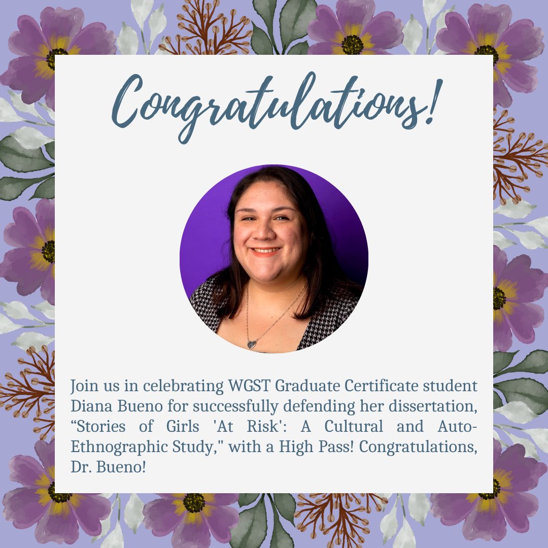 TCUWGST's tweet photo. Congratulations to our WGST Graduate Certificate students on successfully defending their dissertations! https://t.co/jUF3PT6xOH