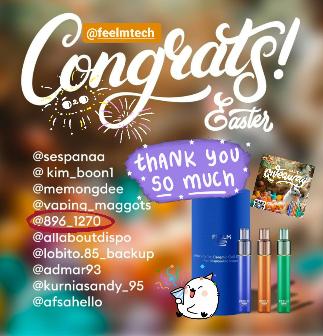 1270_896's tweet photo. Wow again, unbelievable surprising announcement, thank you so much FeelM, thank you, & congratulations to all other winners.
Thank you @feelmtech
#feelm #feelmtech #feelmmax
#closesystempod
#theultimatesensation https://t.co/WD30GiaWEe