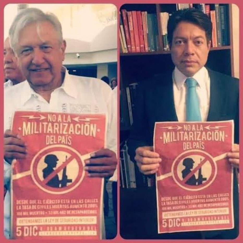 DIGAN LO QUE DIGAN AMLO SIEMPRE LOGRA LO QUE SE PROPONE:

MÉXICO NO SE MILITARIZARA (aún)

QUE SIGA LA COSECHA DE TRIUNFOS PRESIDENTE