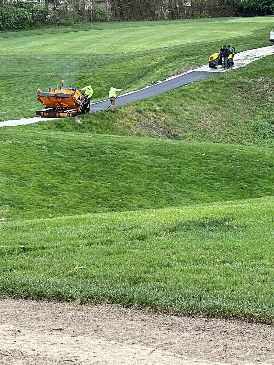 Paving the way to new beginnings for the Maketewah Country Club cart path project. 

#AspenRed. #Golfcourseconstruction