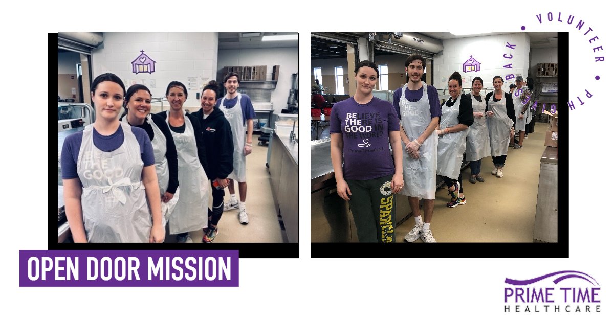 Our Prime Time Family had a busy afternoon serving lunch to those in need at the Open Door Mission.
Our community is fortunate to have such a vital organization.

#primetimehealthcare #primetimegivesback #bethegood #opendoormission <a href="/OpenDoorMission/">Open Door Mission</a>