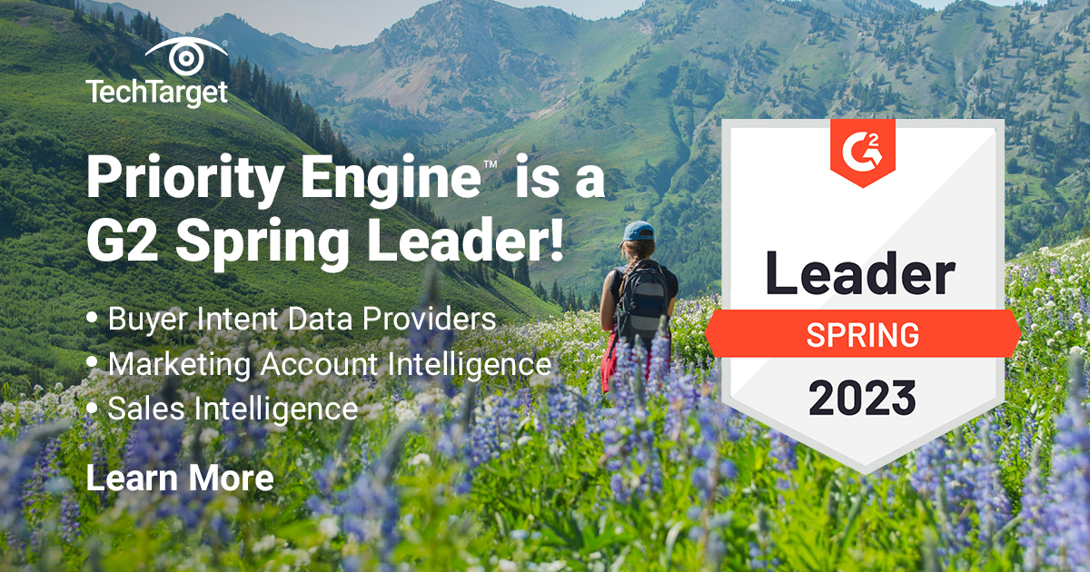 InformaTTGT's tweet photo. TechTarget's Priority Engine™ has been named a @G2dotcom Leader in #intentdata, #marketingintelligence and #salesintelligence for the 14th consecutive quarter🏆 

We're thrilled to be recognized in 6 technology &amp; company size segments ✅ 
Find out more: https://t.co/yKdRppNlOE https://t.co/k50zmYxJwZ
