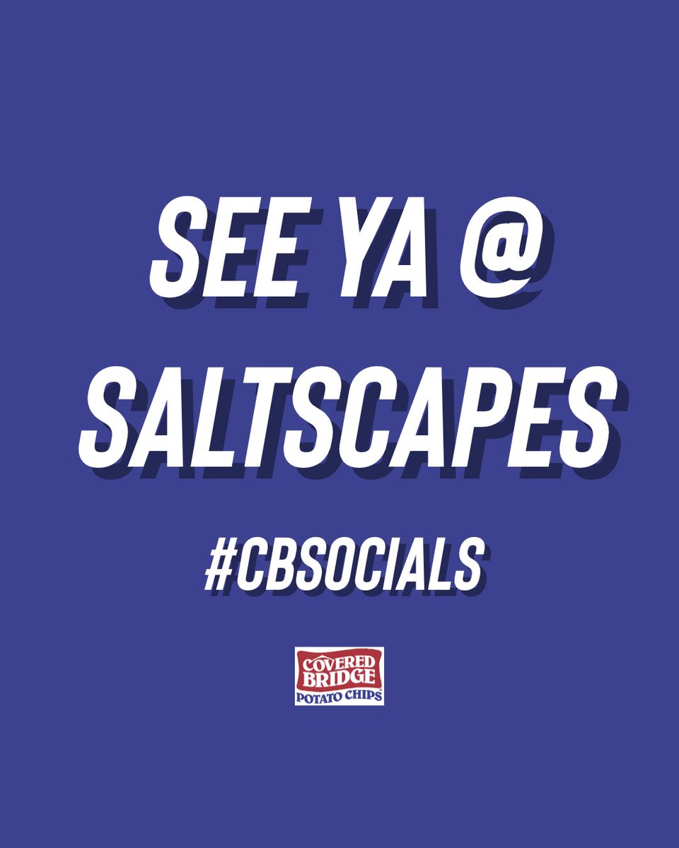 CBchips's tweet photo. Are you in #Halifax this weekend?! Be sure to stop by Saltscapes and look for the Covered Bridge Team! 📍🥔🤠 

We can’t wait to see you! 

#coveredbridgechips #canada #saltscapesexpo #glutenfree #nb #chips https://t.co/fZXkMwxiez