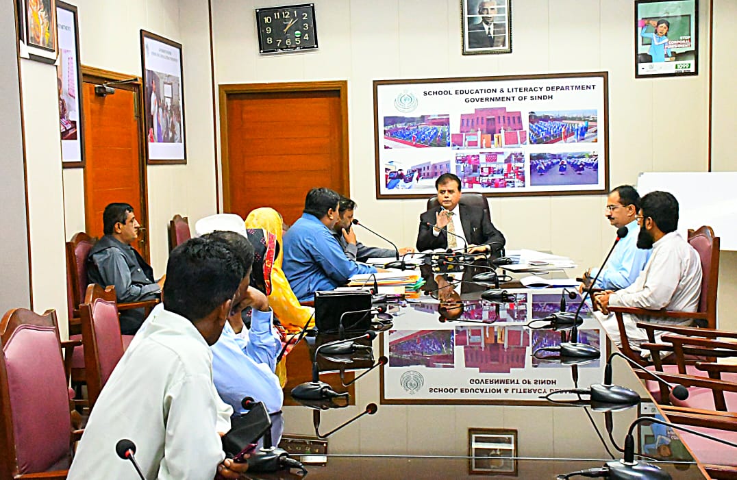 SELD_Sindh's tweet photo. Mr. Ghulam Akbar Laghari Secretary School Education and Literacy Department, Government of Sindh held a meeting on 19th April, 2023 at committee room of School Education &amp; Literacy Department with delegation of All Other Cadre Teachers Alliance Sindh https://t.co/QqGt9PYNNe
