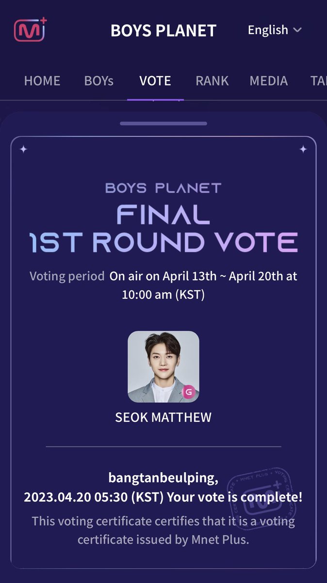 foreverot7xot4's tweet image. Day 8: THE LAST ONE!!!!!!!!!!!!!!!!!!!!!!!! 😭
ngl, I started tearing up clicking his name. I didn’t start early and I’m not the most hardworking seokryu out there but I still spent time and effort in my little ways. This is hard  😭😔

#matthew1pick #seokmatthew #boysplanet