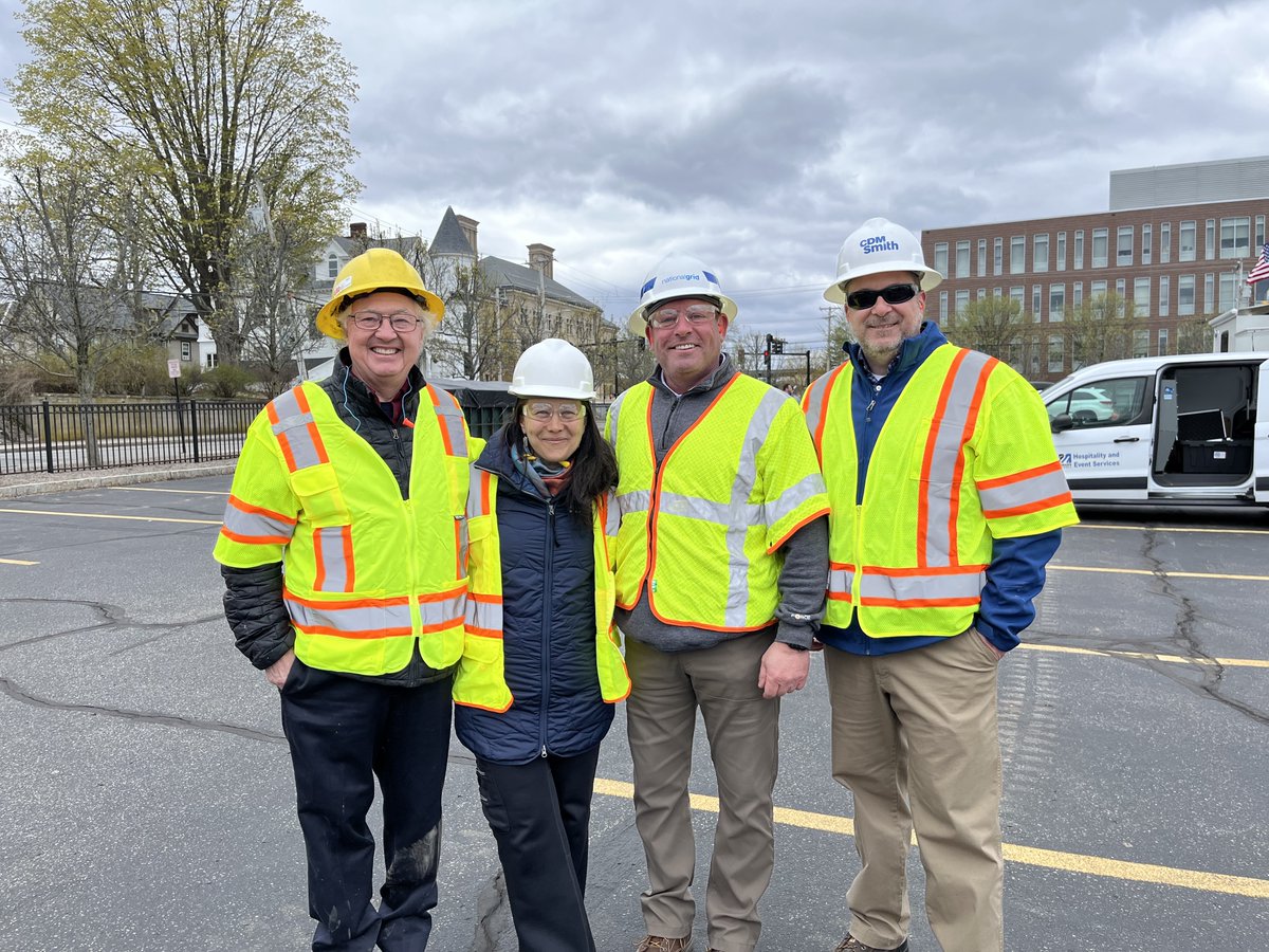 We had the opportunity to join @nationalgrid on site today in Lowell, MA where they are beginning their first #networkedgeothermal neighborhood installation! The system will deliver heating and cooling to local buildings. 🏘️ #cleanheat