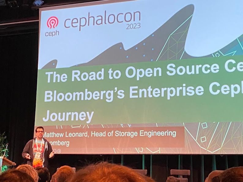 TechAtBloomberg's tweet photo. Our #Storage Engineering team had a busy couple of days discussing @Bloomberg's usage of @Ceph at #Cephalocon 2023 in Amsterdam. Here's a look at some of the things they were up to at the conference earlier this week!

#Ceph #opensource https://t.co/EheHkBCLz7
