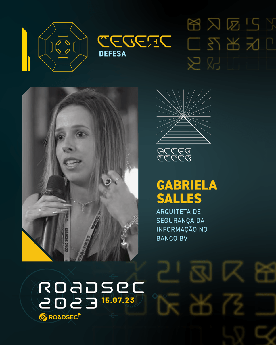 Alerta de nova palestrante no eixo #Defesa! A Gabriela vem ao #roadsec com a palestra "Artificial Intelligence, how do we use it in cybersecurity?" Garanta seu ingresso para o maior festival hacker da América Latina! bit.ly/3Xugsuo